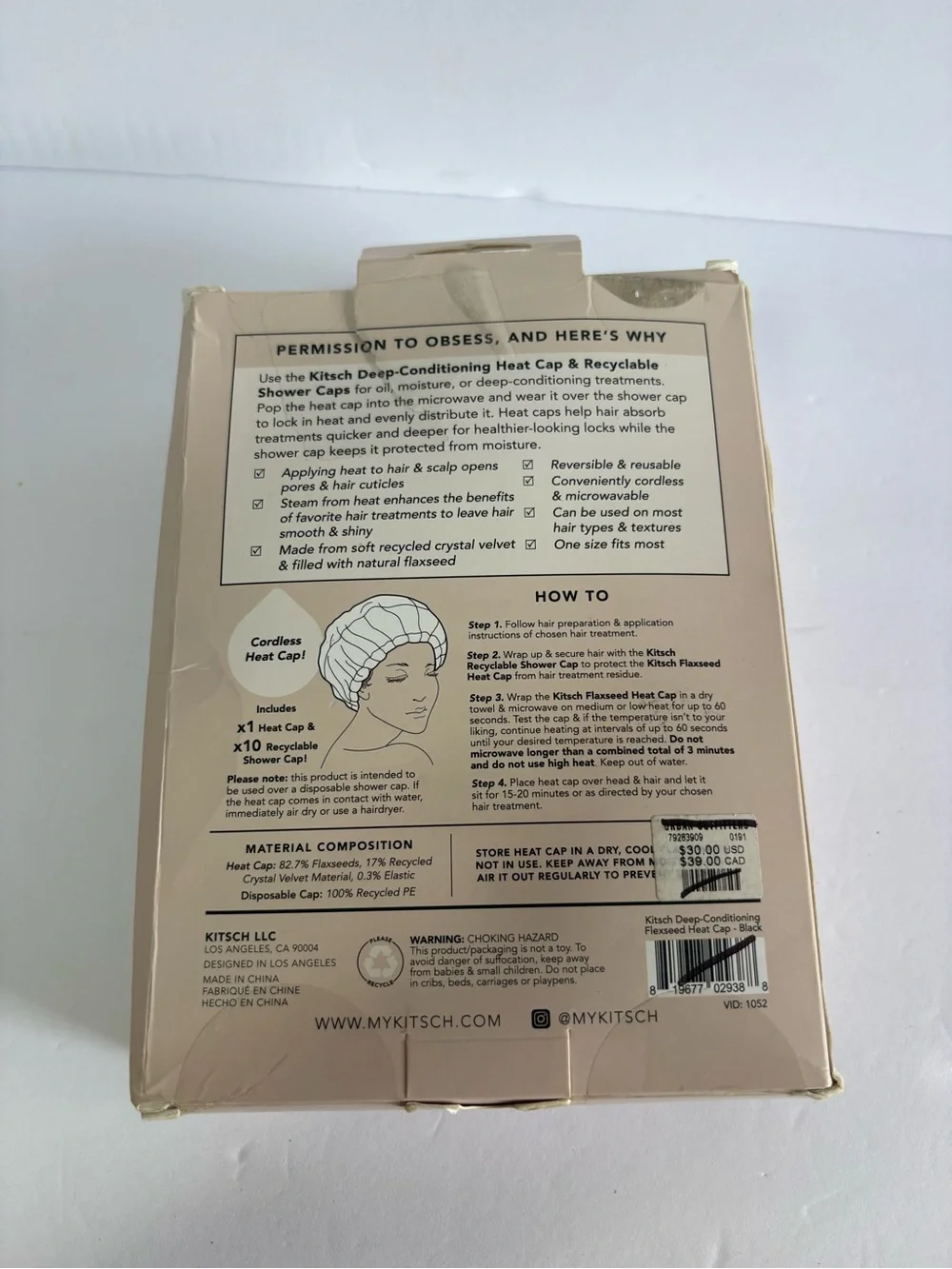 NWT KITSCH Eco-Friendly Flaxseed Heat Cap Set